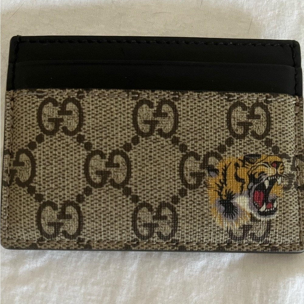 Gucci GG Supreme Monogram Tiger Print Card Holder Ltd Ed Dust bag,Box - Picture 2 of 15